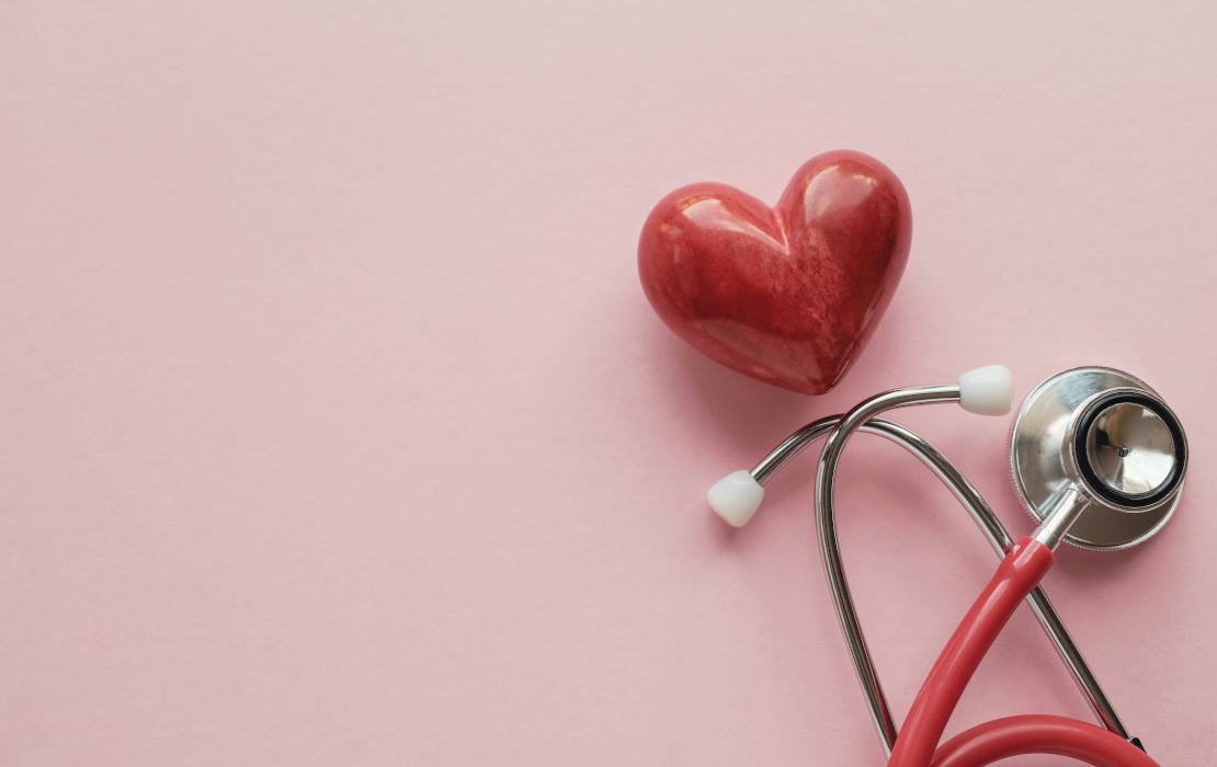 Red Heart With Stethoscope On Pink Background  Heart Health