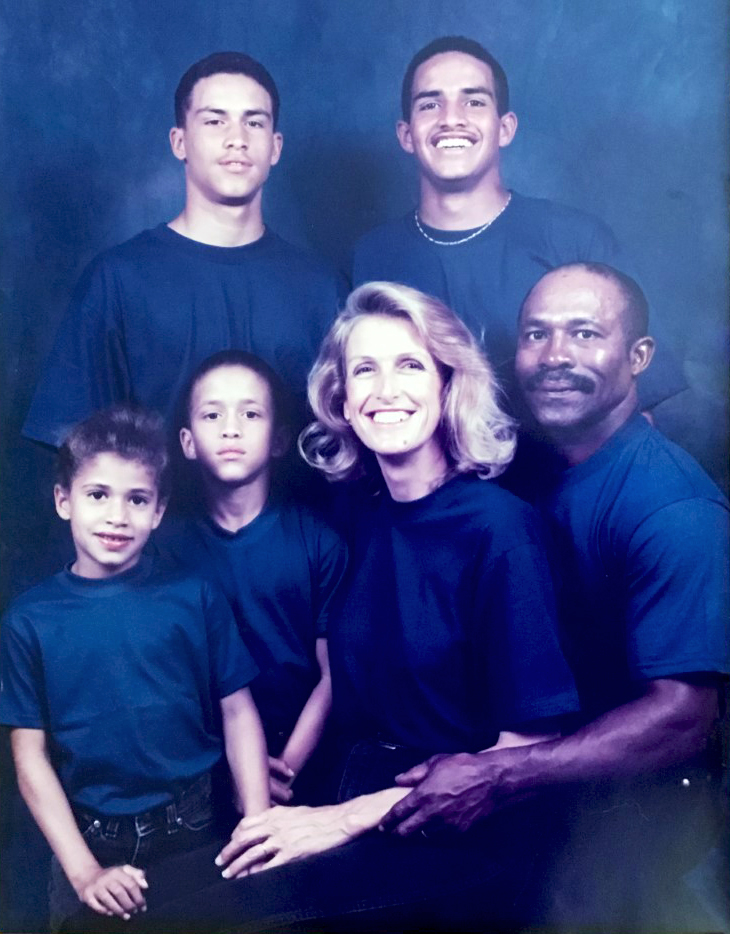 Susan Watkins and her family, c. 1989.